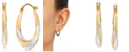 Macy's Two-Tone Swirl Hoop Earrings in 14k Gold & White Rhodium-Plate